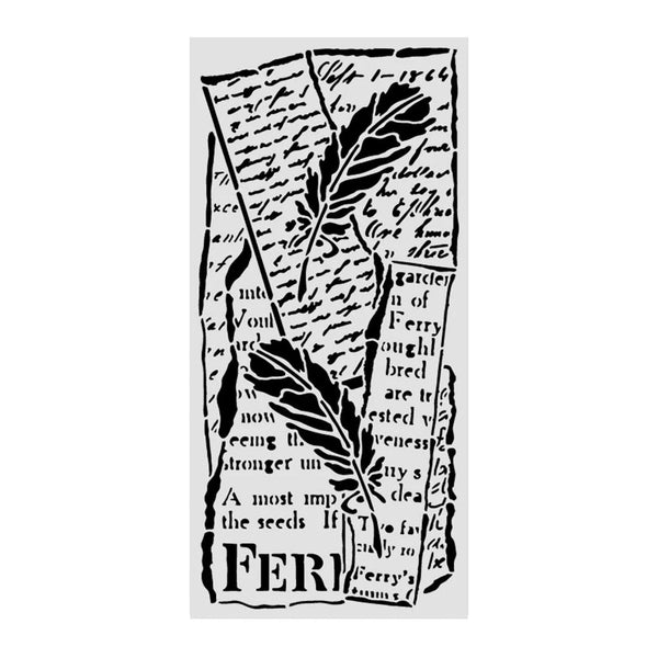 A rectangular black-and-white graphic featuring overlapping torn paper strips with cursive writing and a large leaf motif, centered on a light gray background.