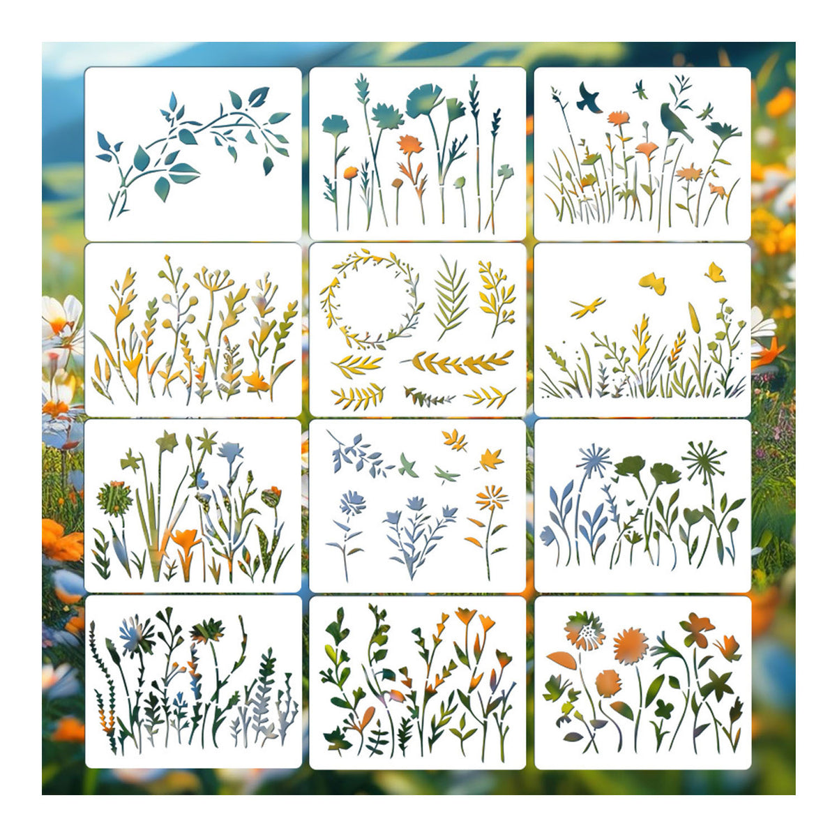 Poppy Crafts Wildflower & Botanical Stencil Kit #217 | CraftOnline