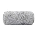 A single roll of light gray textured yarn, photographed horizontally against a solid white background.