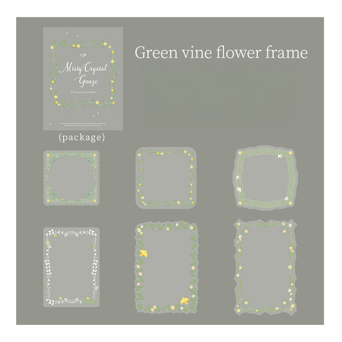 Poppy Crafts Green Vine Frames Vellum Stickers | CraftOnline