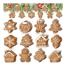 Poppy Crafts Wooden Ornaments Set - Christmas Collection - Gingerbread Cookies