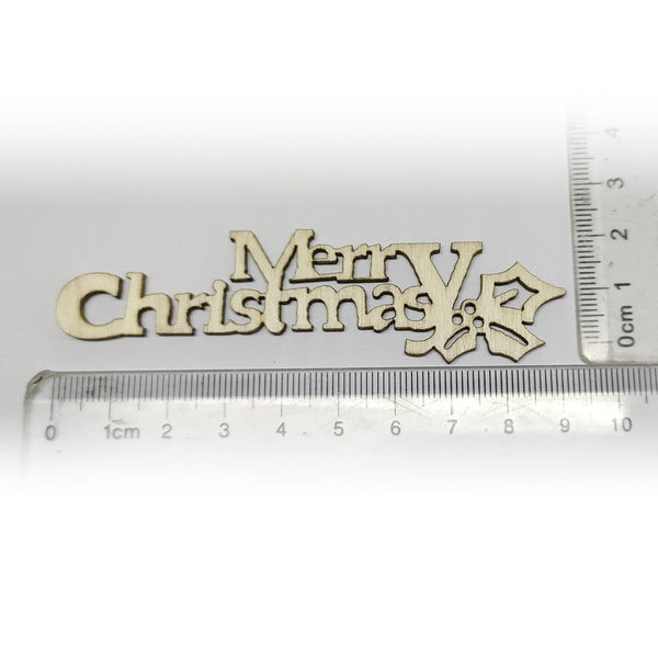 Poppy Crafts Wooden Ornaments Set - Christmas Collection - Merry Christmas