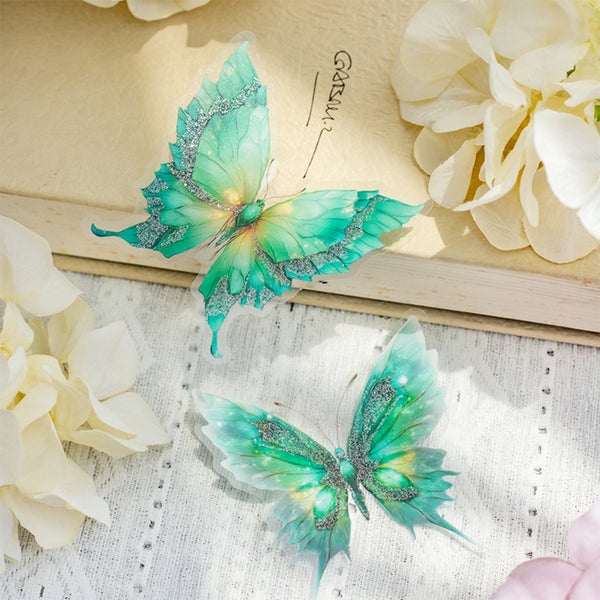 Poppy Glowing Butterfly PET Stickers - Phantom Purple Star Butterfly