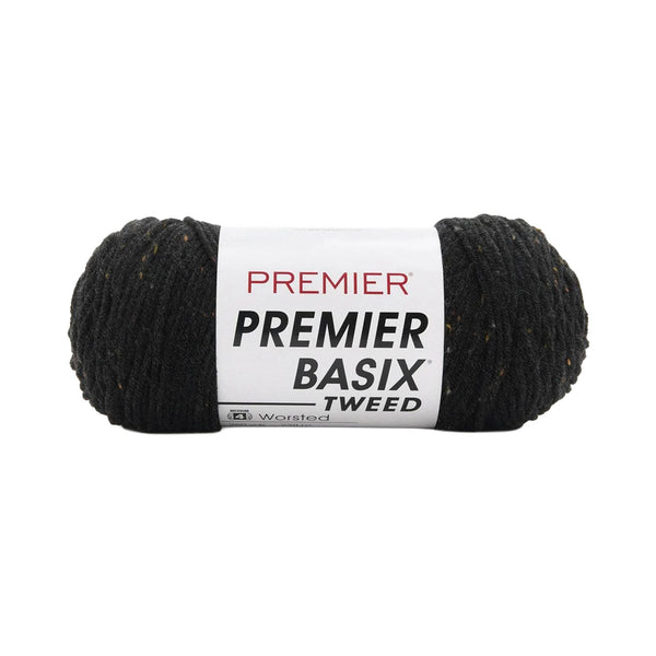 Premier Basix Worsted Marl Yarn 140g - Black Tweed