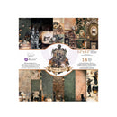 A 12x12 inch paper pack from Tim Holtz's Made of Magic collection, featuring 14 different autumn and witch-themed patterned papers shown in a collage layout with the product's branding in the center.