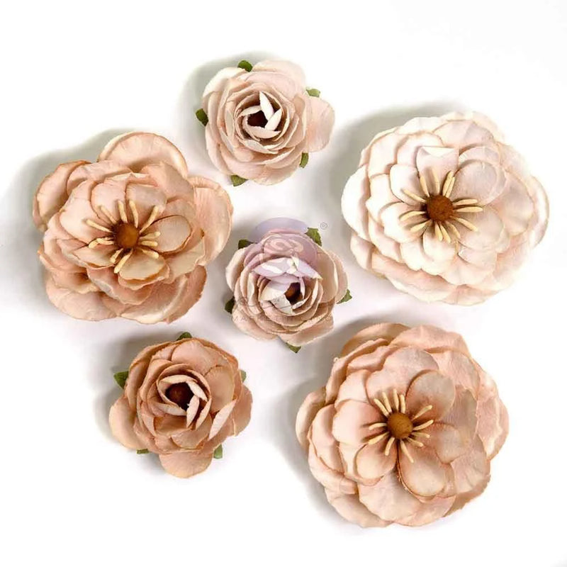 Prima Paper Flowers 6/Pkg Pumpkin Dust, Bewitched