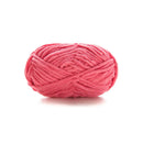 Pink skein of yarn on a white background