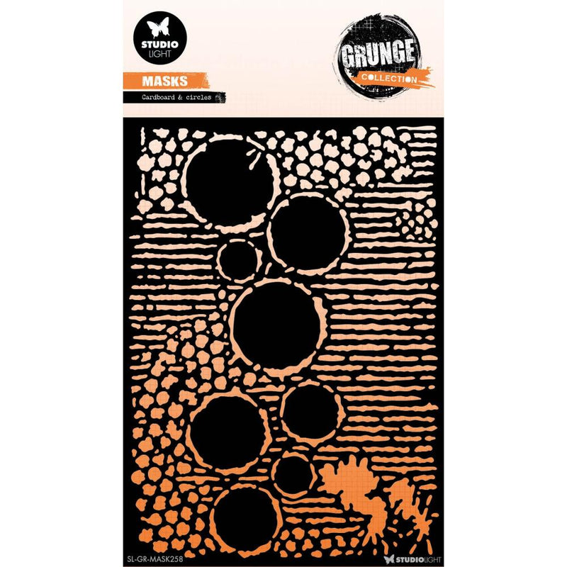 Studio Light Grunge 5.9"X8.25" Stencil Nr. 258, Cardboard & Circles