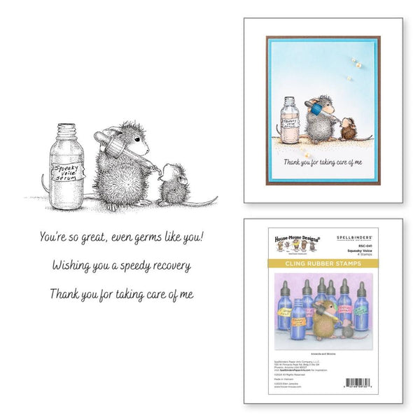 House Mouse Cling Rubber Stamp Squeaky Voice, Sweet Moments*