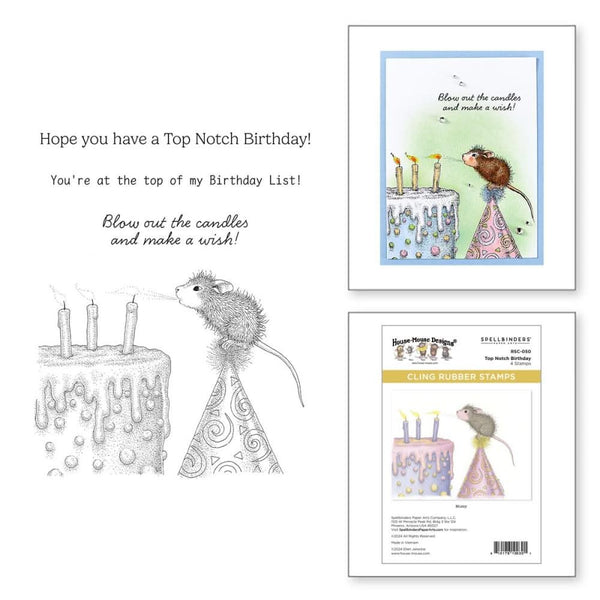 House Mouse Cling Rubber Stamp Top Notch Birthday