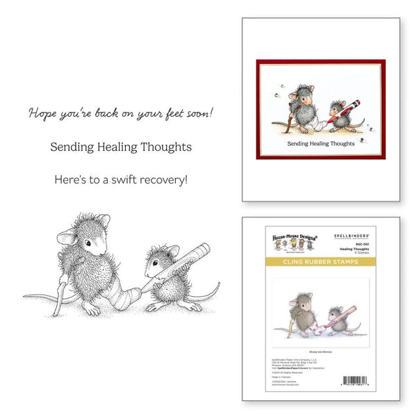 House Mouse Cling Rubber Stamp Healing Thoughts