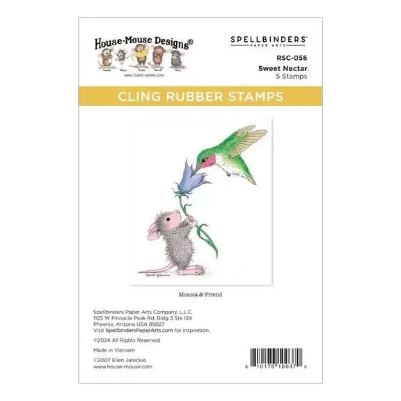 Spellbinders House Mouse Rare Bloom Cling Rubber Stamp Set - Sweet Nectar