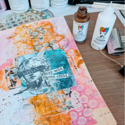 Dina Wakley MEdia Journal 12"X7.5" Ledger
