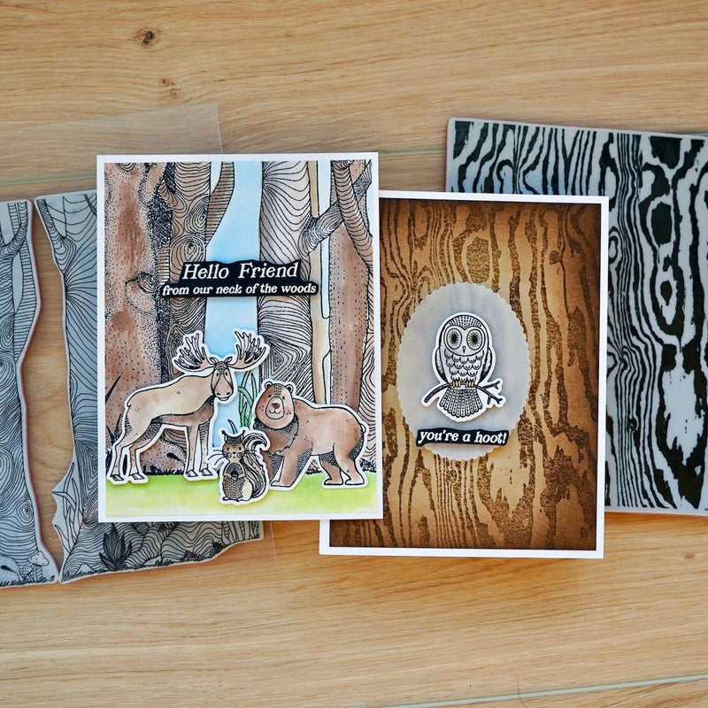 Simon Hurley create. Background Stamp 6"X6" Bold Woodgrain*