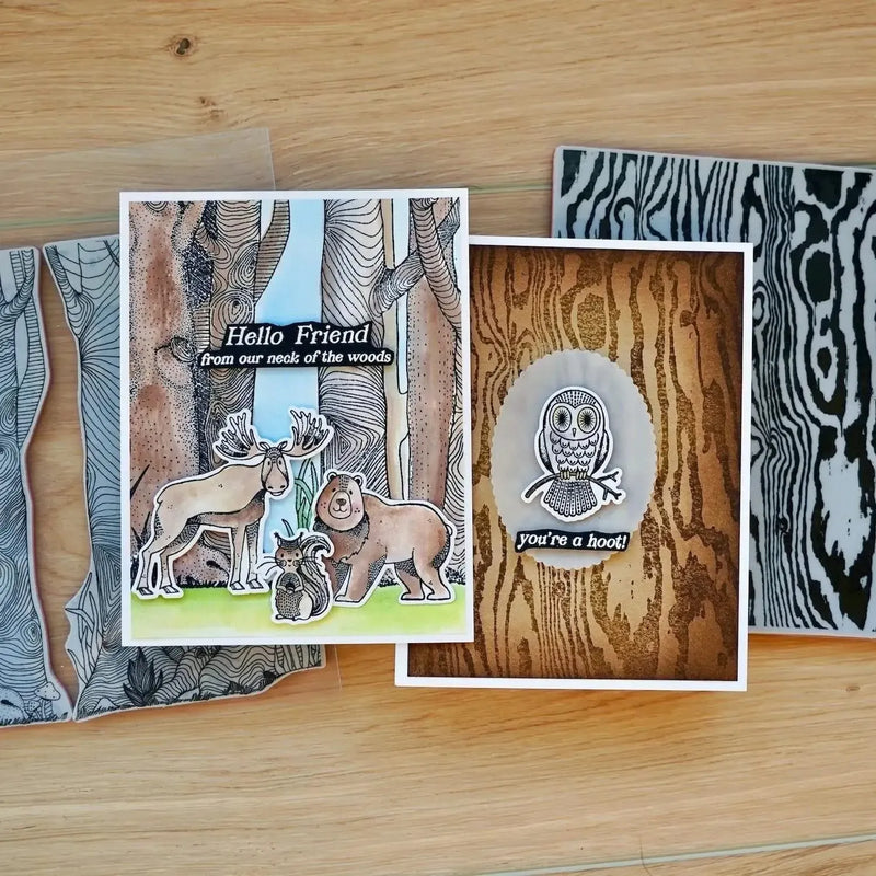 Simon Hurley create. Cling Mount Stamp 6"X6" Whimsical Woods*