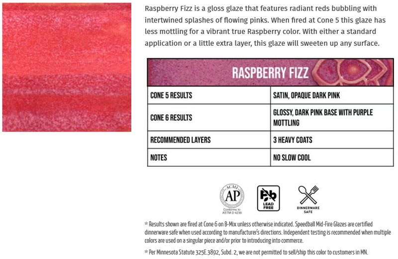 Speedball Mid-Fire Glaze 473ml - Raspberry Fizz