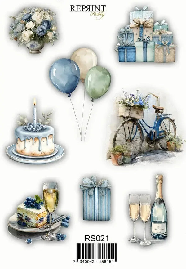 Reprint Hip Hip Hooray 4.3"x6.3" Stickers