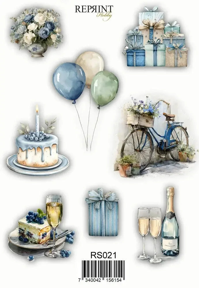 Reprint Hip Hip Hooray 4.3"x6.3" Stickers