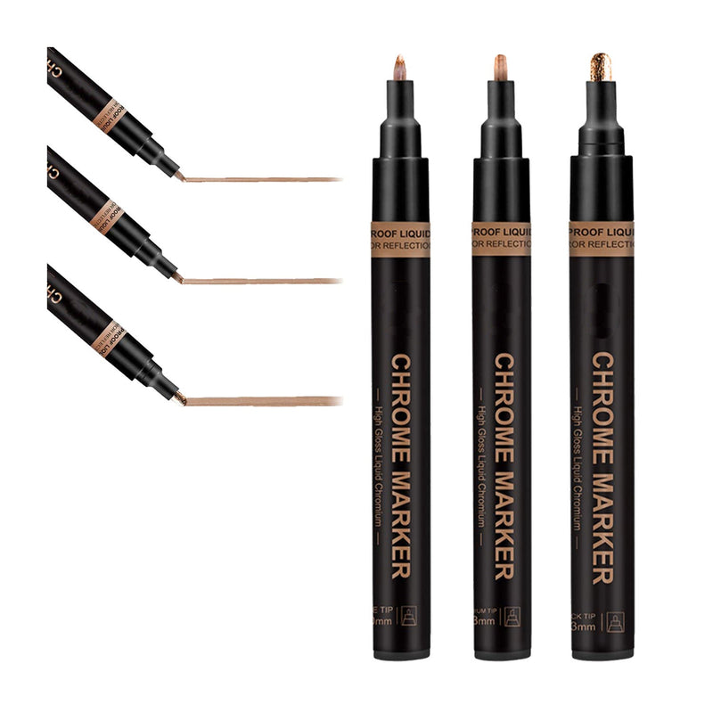 Poppy Crafts Chrome Markers 3 Pack - Copper