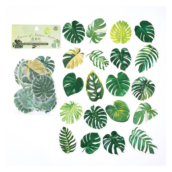 Poppy Crafts Leaves of Nature Sticker Pack - Monstera Greens