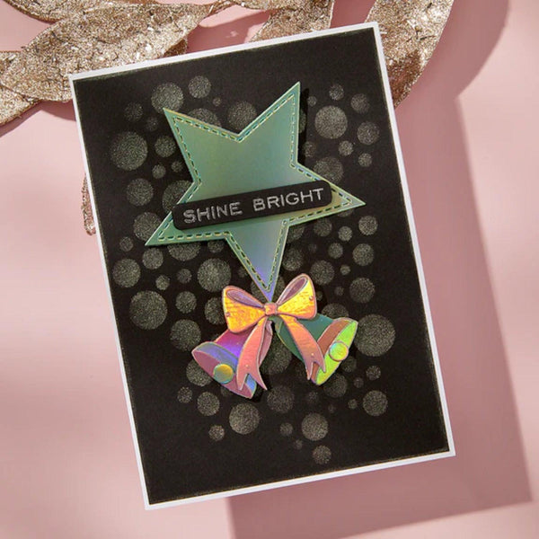 Spellbinders All About Christmas Etched Die Set by Lisa Horton- Bow & Bell Scallop Frame