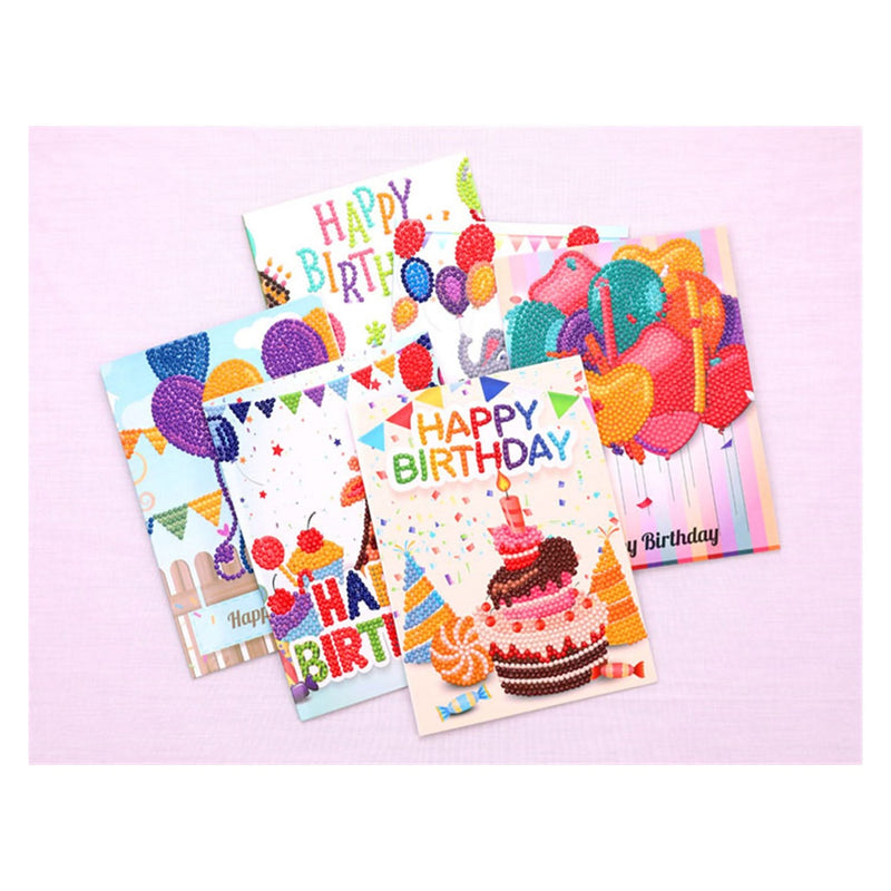 Poppy Crafts Diamond Art Happy Birthday Greeting Card