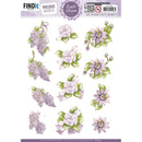 Find It Trading Precious Marieke 3D Punchout Sheet Lilac, Purple Blossom