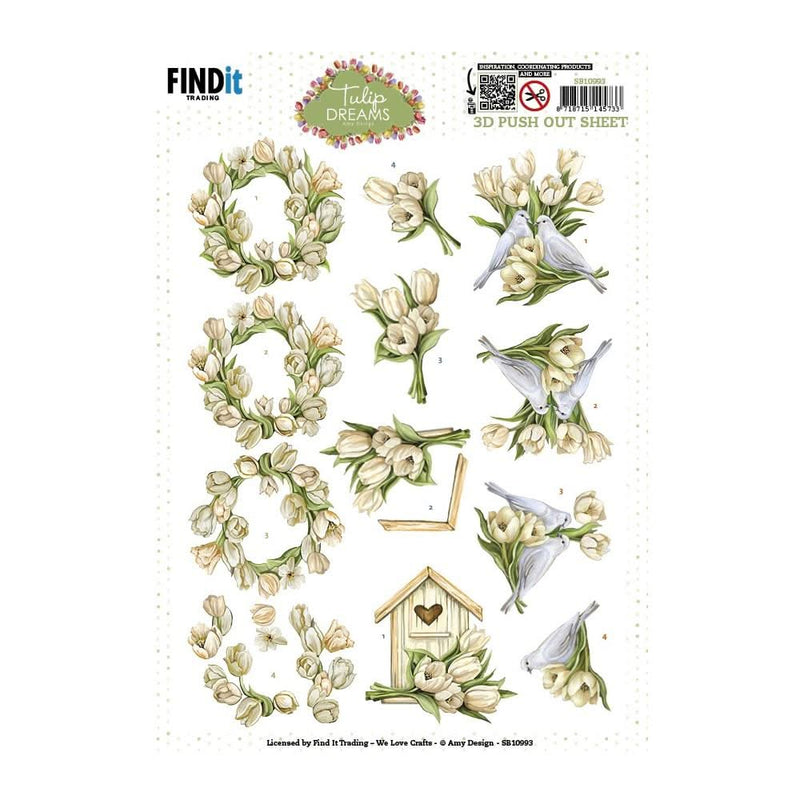 Find It Trading Amy Design 3D Punchout Sheet Romantic Tulips, Tulip Dreams