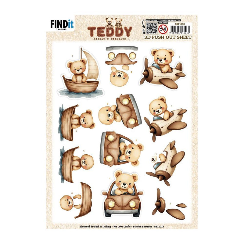 Find It Trading Berries Beauties 3D Punchout Sheet Clouds, Teddy