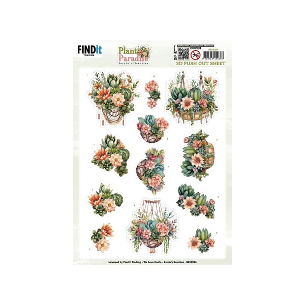 Find It Trading Berries Beauties 3D Punchout Sheet Hanging Baskets, Plant Paradise