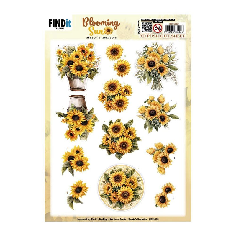 Find It Trading Berries Beauties 3D Push Out Sheet Golden Glow, Blooming Sun