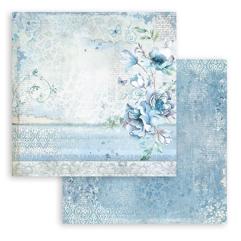 Stamperia Double-Sided Paper Pad 8"x 8" 10/Pkg - Blue Land