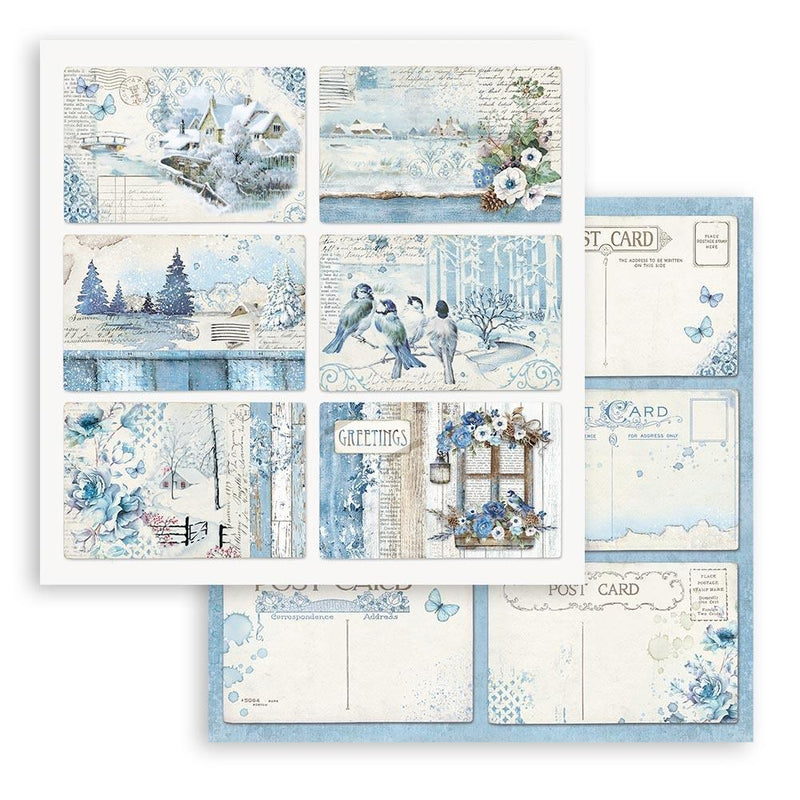 Stamperia Double-Sided Paper Pad 8"x 8" 10/Pkg - Blue Land