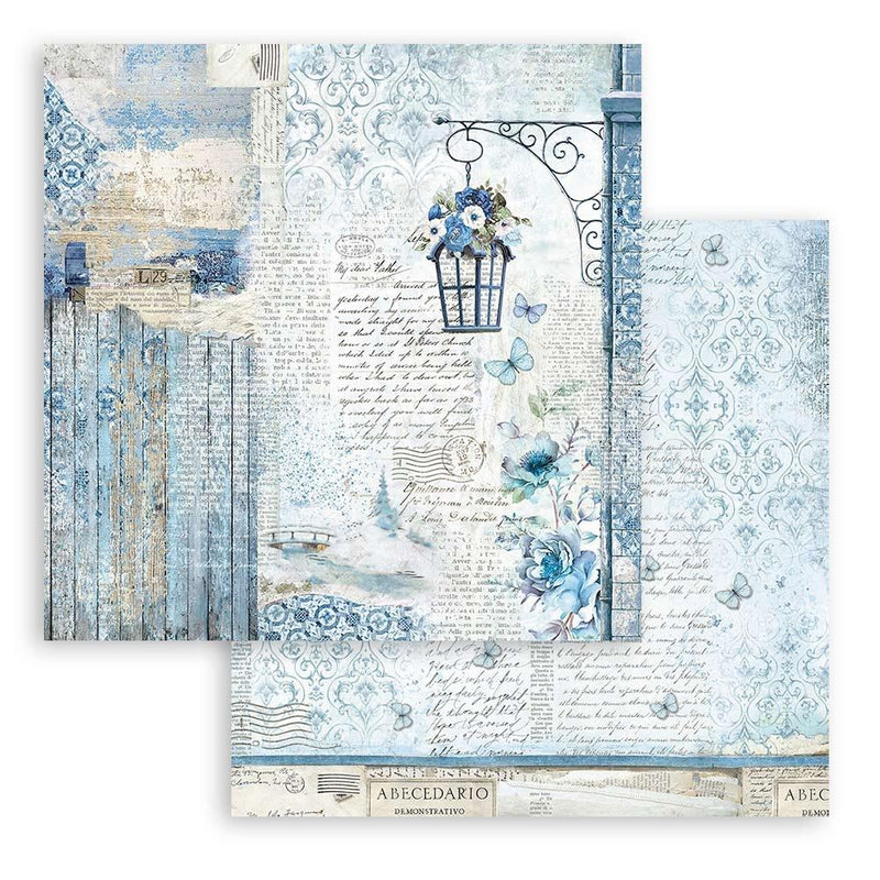 Stamperia Double-Sided Paper Pad 8"x 8" 10/Pkg - Blue Land