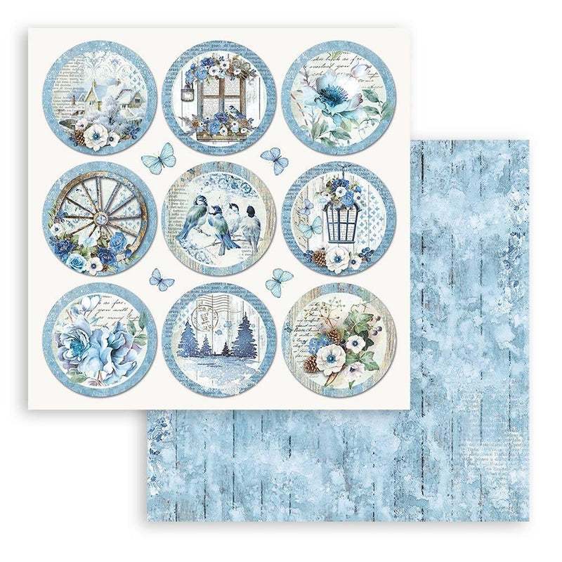 Stamperia Double-Sided Paper Pad 8"x 8" 10/Pkg - Blue Land