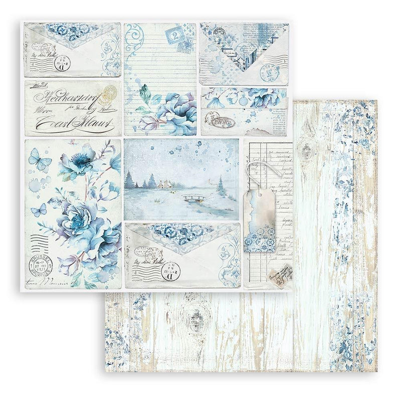 Stamperia Double-Sided Paper Pad 8"x 8" 10/Pkg - Blue Land