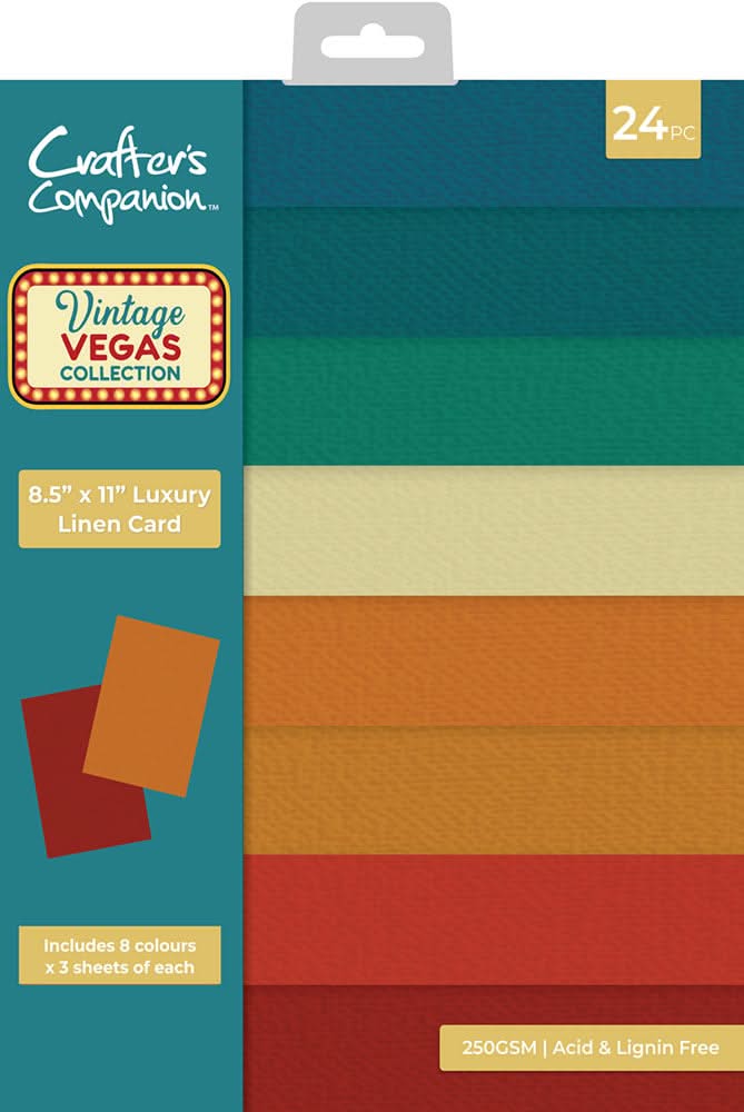 Crafter's Companion Linen Card 8.5"X11" Vintage Vegas*