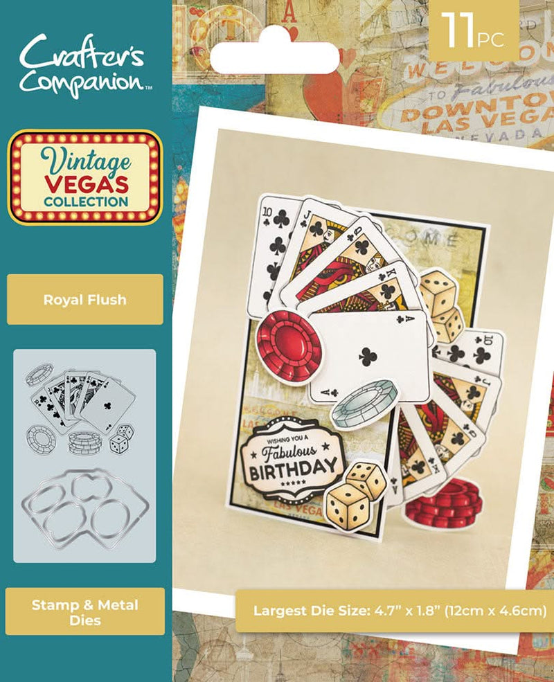 Crafter's Companion Stamp & Dies Royal Flush, Vintage Vegas*