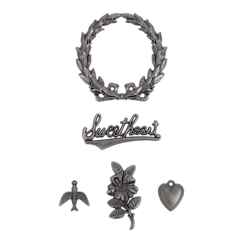 Tim Holtz Idea-ology Adornments Sweetheart 5 Pieces*