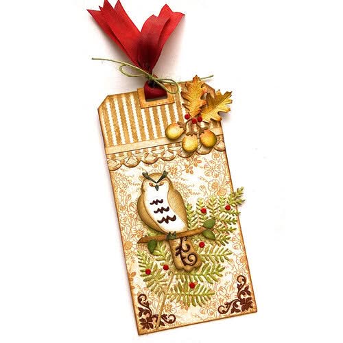 Elizabeth Craft Metal Die Fall Wreath & Owl*