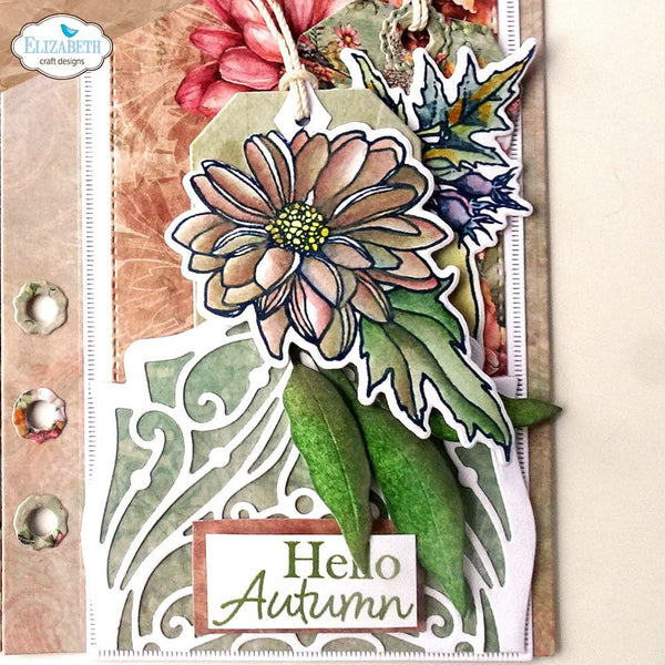Elizabeth Craft Stamp And Die Set Autumn Harvest Florals*