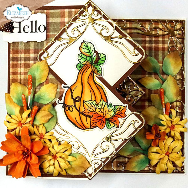 Elizabeth Craft Stamp And Die Set Autumn Harvest Florals*