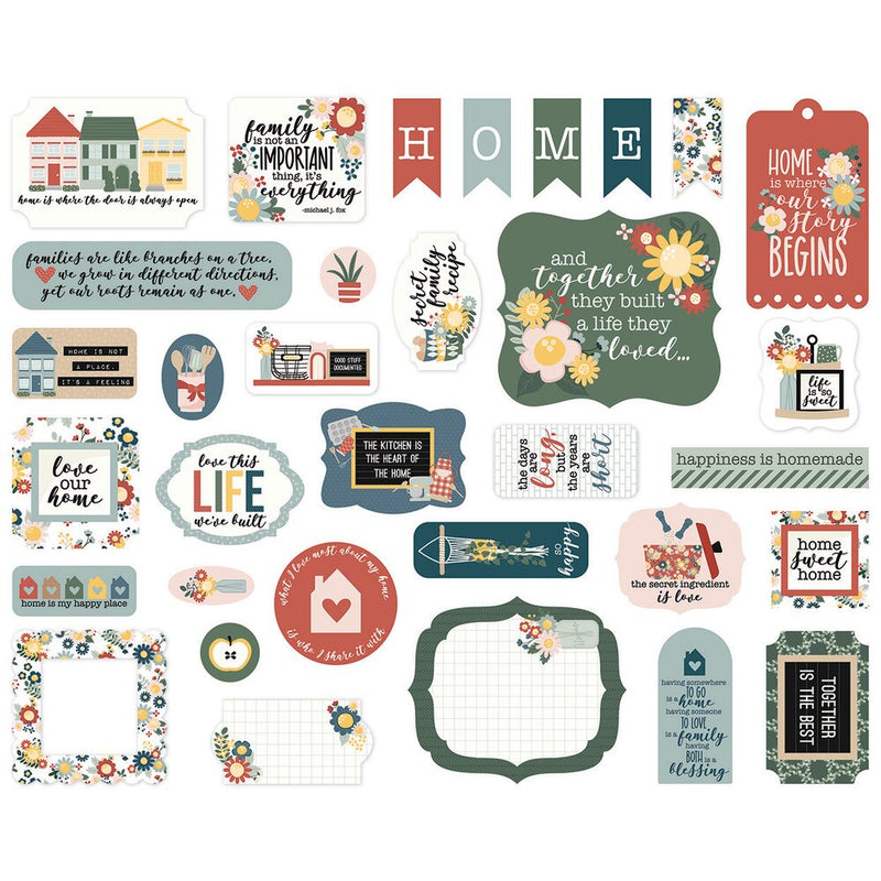 Echo Park Cardstock Ephemera Icons, Good To Be Home