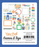 Echo Park Cardstock Ephemera 34/Pkg Frames & Tags, Make A Wish Birthday Boy