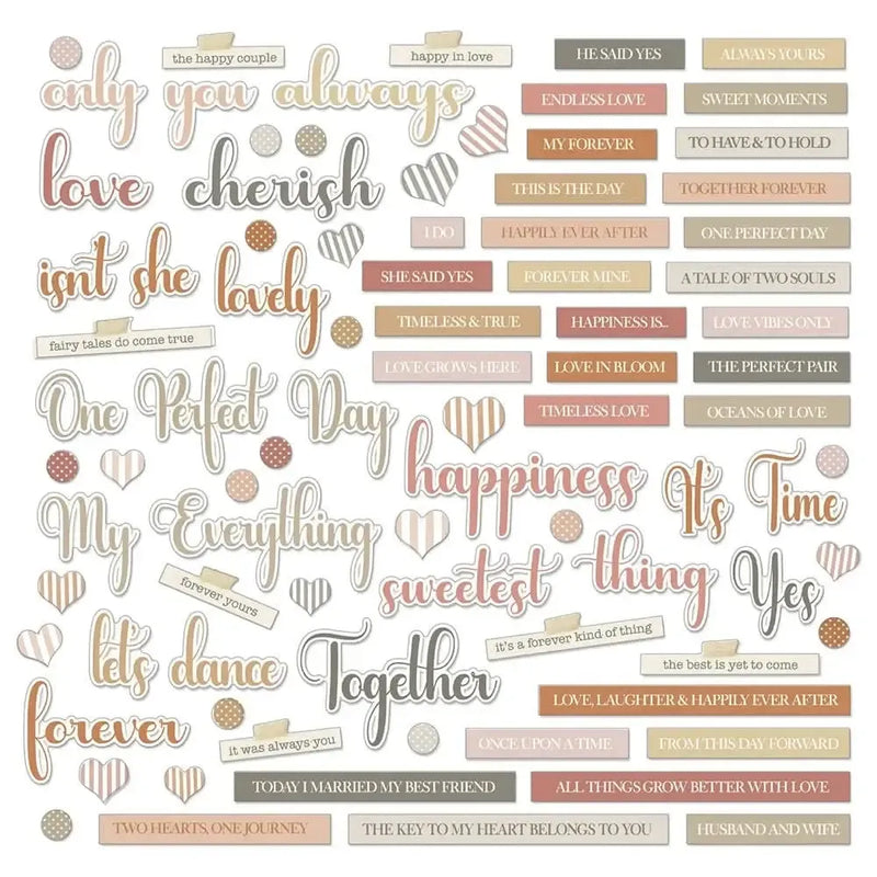 49 And Market Chipboard Set Words, One Perfect Day