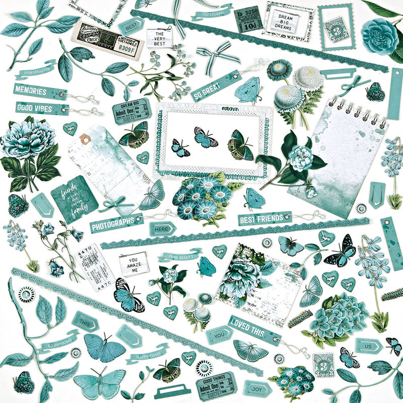 49 And Market Colour Swatch: Teal Laser Cut Outs Elements