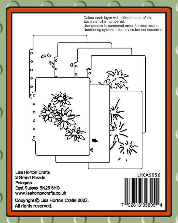 Lisa Horton Crafts Layering Stencils Poinsettia And Holly*