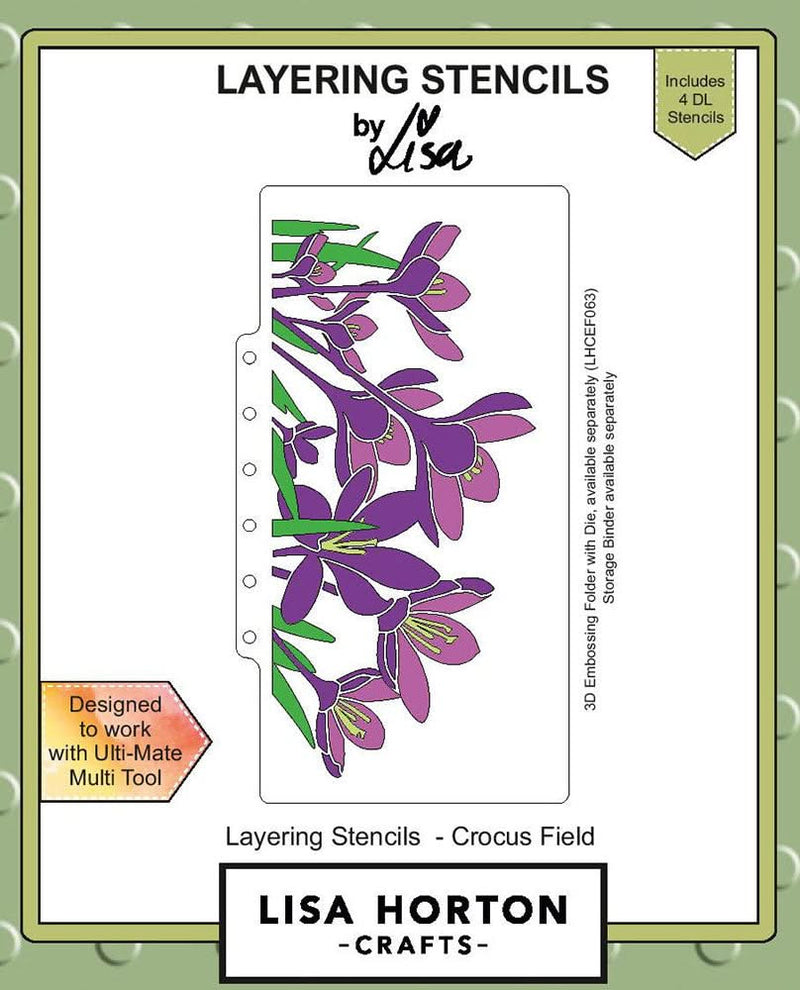Lisa Horton Crafts Layering Stencils Crocus Field*