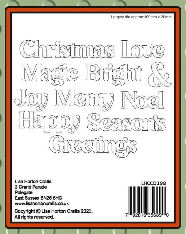 Lisa Horton Crafts Festive Dies Bold Words*