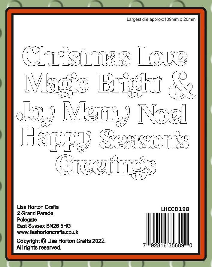 Lisa Horton Crafts Festive Dies Bold Words*